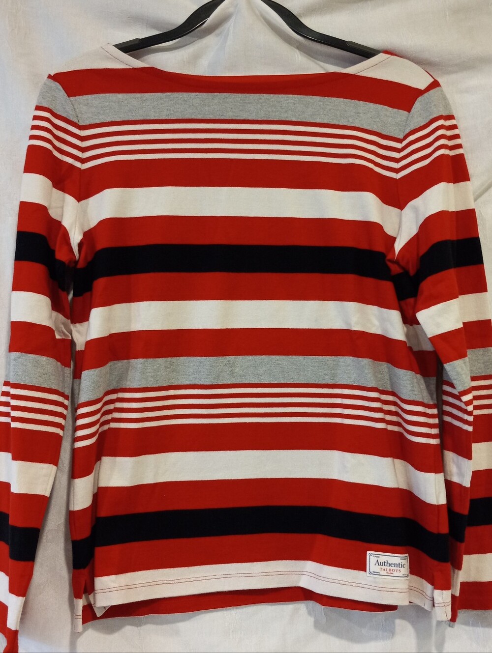 Talbots Classic Striped Long-Sleeve Premium Cotton  Sweater Size M